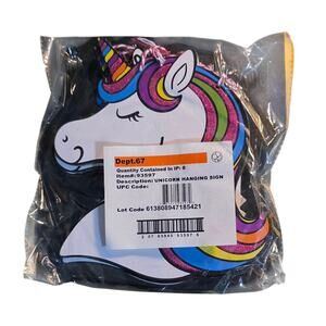 Celebrate Unicorn Rainbow Hanging Sign Set of 8 NWT mythical colorful horse